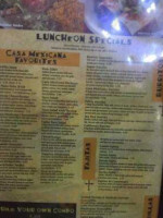 Casa Mexicana menu