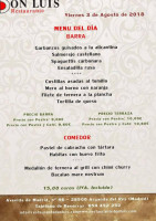 Don Luis menu