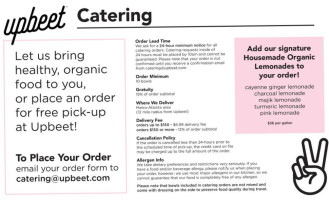 Upbeet menu