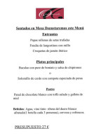 Casa Osmunda menu