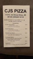 Cj's Pizza menu