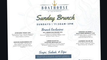 Boathouse At The Riverside menu