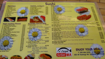 Sushiwah Teriyaki menu