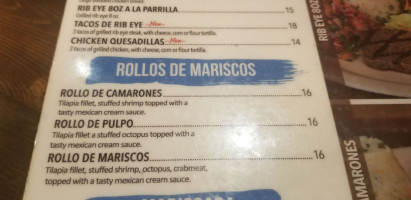 La Laguna Mariscos Sushi menu