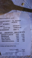 El Olivo menu