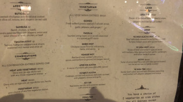 Haile Bistro menu