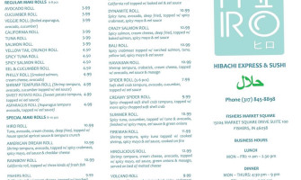 Hiro Hibachi Express And Sushi menu