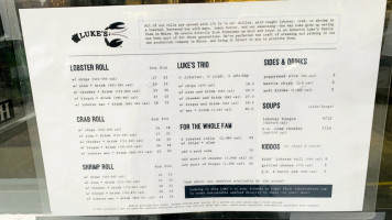 Luke's Lobster Garment District menu