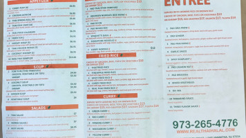 Real Thai Halal menu