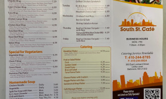 South Street Cafe menu