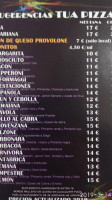 Tua Pizza Guadalix De La Sierra menu