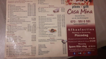 Casa Nostra menu