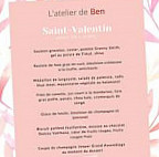 L'atelier De Ben menu