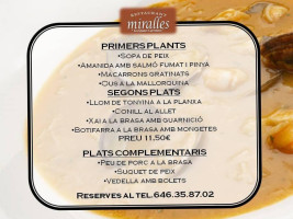 Miralles menu