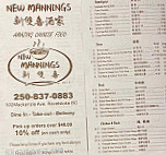 New Mannings menu