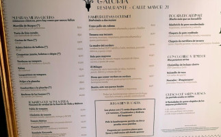 Galoria menu