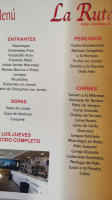 La Ruta menu