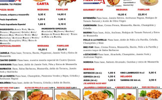 Pizzastar menu