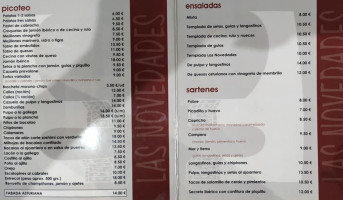 Las Novedades menu