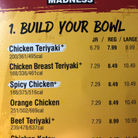 Teriyaki Madness menu