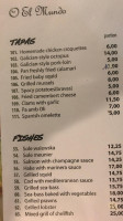 El Mundo menu