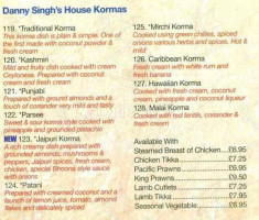 Danny Singhs menu