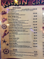 The Kickin' Crab Riverside menu