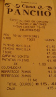 Casa Pancho menu