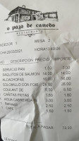 Pazo De Canedo menu