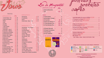 Bodega La Cueva menu