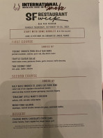 International Smoke San Francisco menu