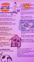 Favela Burger menu