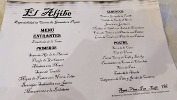 El Aljibe menu