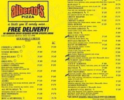 Alberto's Pizza menu