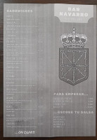 Navarro Taberna menu