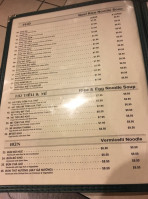 Pho Pasteur menu