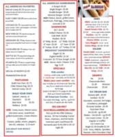 Nicky B's All American menu