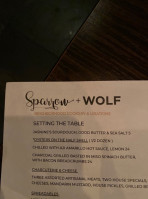 Sparrow Wolf menu