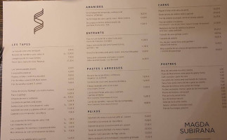 Magda Subirana menu