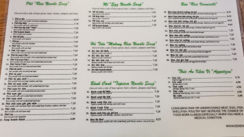 Nhật Phở menu