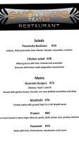 De Kreeft Teater Tulbagh menu