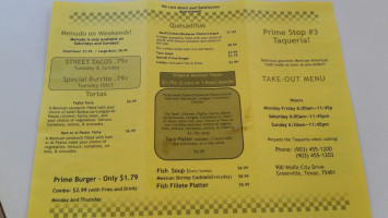 Mexican Cafe menu