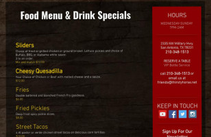 Thirsty Horse Saloon menu