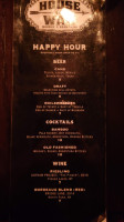 House Of Wax menu