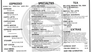 Scarlows Art And Coffee menu