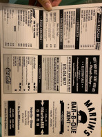 Martin's -b-que Joint menu