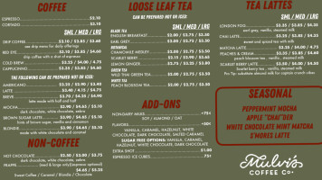 Mulvi's Coffee Co menu