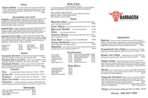 Barbacoa Smokehouse Deli menu