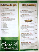 Soi 3 Thai Noodle Shop menu