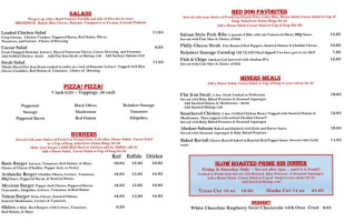 Red Dog Saloon menu